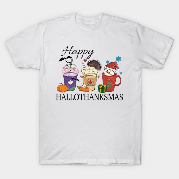 Happy Hallothanksmas T-Shirt by AmazingArtMandi